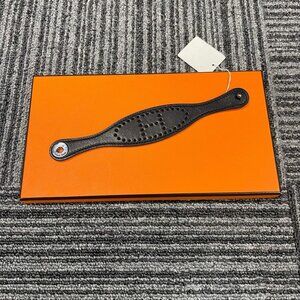 HERMES Accessories Evelyn punching Bracelet Accessories Leather Black/Brown reve